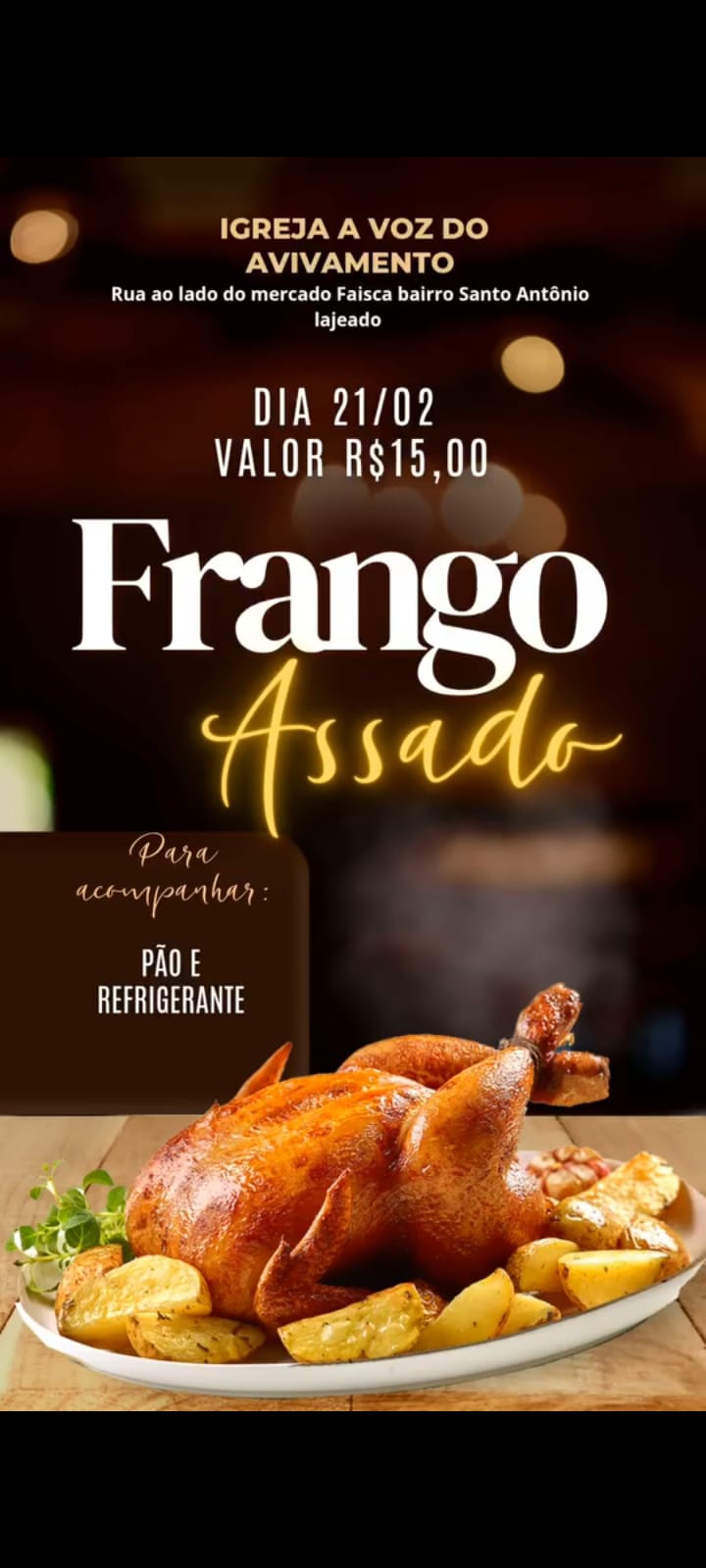 Frago assado na igreja